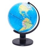 Exerz 25cm World Globe Educational, Political Map Swivel Rotating Desk Earth Globe - Geography Learning Home School Office - Diameter 25cm