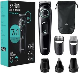 Braun All-in-One Style Kit Series 3 3470, 7-in-1 Trimmer for Men with Beard Trimmer, Ear & Nose Trimmer, Hair Clippers & More, Ultra-Sharp Blade, 40 Length Settings, Washable