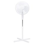 TANNESS 16" Oscillating Pedestal Fan - 3-Speed Quiet Cooling - Adjustable 120cm Stand - 80° Oscillation - Cross Base - Aluminium Motor - Floor Standing Fan for Home, Office & Bedroom, White
