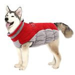 Lelepet Warm Dog Winter Coat Dog Coat Dog Cold Weather Coats Windproof Reflective Turtleneck Dog Fleece Vest with Harness Thick Fleece Dog Jacket Dog Coats for Small Medium Large Dogs, XL, Red