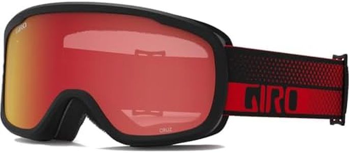 Giro Roam Ski Goggles - Snowboard Goggles for Men, Women & Youth - Red Flow Strap with Amber Scarlet/Yellow Lenses