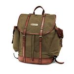 DRAKENSBERG Backpack 'Henry' - Classic Hiking und Hunting Rucksack in Authentic Retro Vintage Design, Ladies, Men, sustainably Handmade, 30L, Canvas, Leather, Olive-Green, DR00127