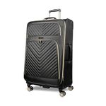 KENNETH COLE Reaction Women's Chelsea 28" Chevron Quilted Softside Expandable 8-Wheel Spinner Checked Suitcase, Black, Inch