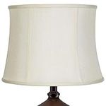 Creme Classic Medium Drum Lamp Shade 14" Top x 16" Bottom x 12" High (Spider) Replacement with Harp and Finial - Imperial Shade