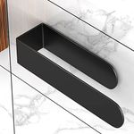 HUFEEOH Hand Towel Holder, Stainless Steel Hand Towel Bar, Black Self Adhesive Bathroom Towel Bar Stick on Wall