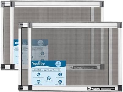 Yoochee Expandable Window Screen, 2 Pack Adjustable Window Screen(18" H x 25" - 49" W) - Large Replacement Window Screens with Frame, Durable Replacement Screen for Window