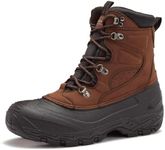 LONDON FOG Breckenridge Waterproof Mens Winter Boots - Leather Insulated Mens Snow Boots - Grey, Black or Brown - Men Medium or Extra Wide Widths Size 7 to 15, Medium Brown Tan, 13