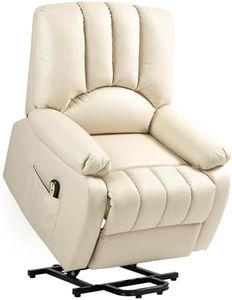 HOMCOM Fauteuil releveur électrique Fauteuil Relax inclinable en Microfibre avec Repose-Pied et télécommande - 86 x 92 x 102 cm - Beige