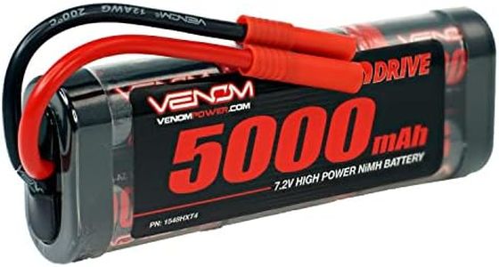 Venom Drive Series 6S - 5000mAh 7.2V NiMH Battery - Universal 2.0 Plug, Nickel Metal Hydride 6 Cell - Silicone Connector & Compatible w/Traxxas, Deans, HXT, 2WD, 4WD, Truck & Buggies