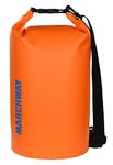 MARCHWAY Floating Waterproof Dry Bag 5L/10L/20L/30L, Roll Top Sack Keeps Gear Dry for Kayaking, Rafting, Boating, Swimming, Camping, Hiking, Beach, Fishing (Deep Orange, 10L)