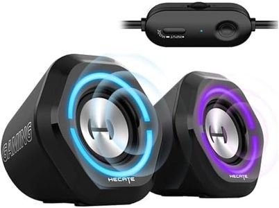 Edifier G1000 Gaming Speakers, 10W Desktop Computer Speakers with Bluetooth 5.3, USB Powered, 3.5mm AUX, 12 Colorful RGB, Wired Control - Black