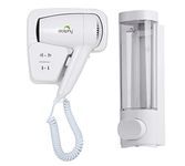 Dolphy Professional 1200 Watts Wall Mounted Hair Dryer Hd-001, White with ABS Liquid Soap Dispenser-300ML