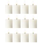 AuraDecor Unscented White Pillar Candle | 2x2 Inch Size || Smokeless & Dripless Candle || 10 Hours Burning Time || Decoration, Best Gift, Celebration & Everyday use (White, Pack of 12)