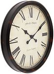 Fox and Simpson Extra Large 50cm / 20-Inch Grand Central Station Wall Clock in Black & Beige