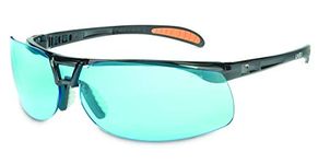 Uvex S4221XXC Protégé Safety Eyewear, Metallic Black Frame, SCT-Blue UV Extreme Anti-Fog Extended Lens