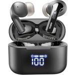 TOZO T20 Wireless Earbuds, Bluetooth Earphones 48.5 Hrs Playtime with LED Digital Display, IPX8 Waterproof, Dual Mic Call Noise Cancelling, 10mm Broad Range Speakers (In-Ear, Black)