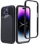 MONCABILE Stick on The Wall Phone Case That Sticks to Anything -[Drop Protection] Anti Gravity Sticky Phone Case for iPhone 14 Pro Max (Black -14 Pro Max)