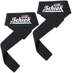 Schiek Sports Model 1000LLS Leather Weight Lifting Straps - Black