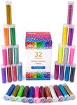 abeec Glitter Shaker Tubes in 32 Assorted Vibrant Colours - 32 Fine Glitter Shakers for Arts and Crafts for Kids - Add Extra Sparkle to Any Craft Kit or Slime Kit