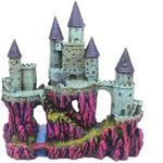 Ulifery Fairy Princess Gothic Castle Aquarium Decorations Glow Fish Tank Ornaments Large for Betta Hideout, Pink