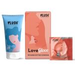 Plush LoveGlove Premium Extra Super Dotted Condoms(10 N) & pHlic 100% Water Based Lubricant | Vegan, Electronically tested & pH Balanced | Non-flavoured & Compatible with toys | Naturally Sourced Latex