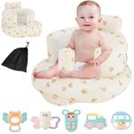 Baby Inflatable Seat, Baby Seats for Infants for Sitting Up, Inflatable Baby Seat, Built-in Air Pump+ 5 Toys (Bear)