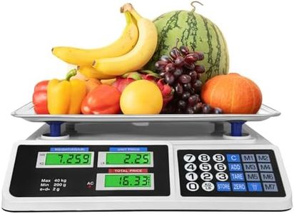 88lb/40kg Price Computing Scale, Digital Price Computing Scale with Stainless Steel Large Platform, Weight Food Kitchen Scale with Dual LCD Display for Farmers Market, Retail Outlets, Meat Shop, Deli