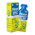 Fast&Up Energy Gel- Zesty Lemon flavour (Caffeine free) - Pack of 6 Gel Sachets, 39g per sachet- For Instant energy boost, Improved endurance and performance