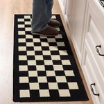 GRANNY SAYS Kitchen Mats for Floor, Kitchen Rugs Non Slip Washable, Runner Rugs for Kitchen Floor, 47" x 17.7", Stain Resistant Comfort Standing Mat Made of 100% Polypropylene, Black