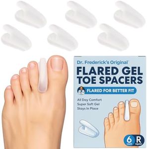 Dr. Frederick's Original Flared Gel Toe Spacers - 6 Count - Doctor-Designed Toe Separators for Bunions, Hammer Toe & Overlapping Toes - Stays In Place In Shoes - Women & Men