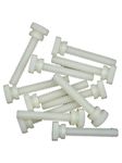 Nylon Thumb Screws with Shoulder, Knurled Head 1/4''-20 Thread - White 1 1/2'' (12 Pack)