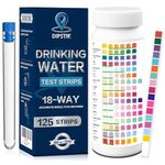 18 in 1 Home Drinking Water Test Kit-125 Water Quality Test Strips for Well Tap Test Kit,Water Testing Strips for Drinking Water Testing,Hardness,Alkaline,Chlorine, Lead,Iron, Copper,Fluoride