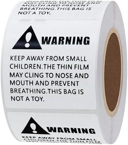 Hybsk 2×2 Inch Warning Labels Stickers for Poly Bags and Packing Stickers Adhesive Labels 500 Per Roll (White)