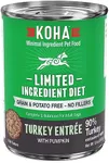 KOHA Limited Ingredient Diet Turkey Entrée for Dogs - Grain Free Wet Dog Food with No Fillers - Sensitive Stomach Canned Dog Food - 13 oz Pack of 12