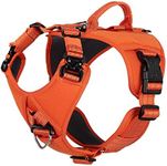 ICEFANG GN8 Quick-Moving Tactical Dog Harness with Handle ,Reflective Pet Vest,No-Pull Front Lead ,5-Points Adjustable,Hook and Loop Panel for Patch (Medium (Pack of 1), Orange)