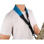 Protec NLS310MTB 22" (Regular) "Less-Stress" Ballistic Neoprene Sax Neck Strap with Coated Metal Snap, Teal Blue