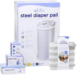 Ubbi Diaper Changing Value Gift Set, Baby Registry Gift, Includes Gray Diaper Pail, Absorbing Gels, Travel Changing Mat & Bag, Diaper Pail Waste Bags and On-the-Go Waste Sacks