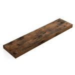 VASAGLE Wall Shelf, Floating Shelf, Hanging Shelf, for Books, Photos, Decoration, 80 x 20 x 3.8 cm, MDF for Living Room, Kitchen, Entrance, Bedroom, Bathroom, Rustic Brown LWS28BX