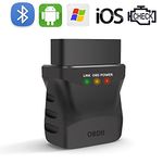 OBD2 Bluetooth 4.0 Diagnostic Scanner Code Reader for iPhone iOS Android iPad PC, Car Auto Odb2 OBD II Diagnostic Scan Tool for Check Engine Lights, Stable & Fast Connection