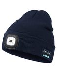 Wmcaps Bluetooth Beanie Hat with Light, USB Rechargeable LED Hat with Headphone, Night Lighted Music Hat, Gifts for Men