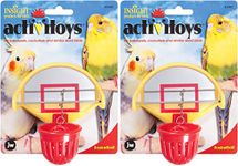 JW (2 Pack) Pet Activitoy Birdie Basketball Mirrored Backboard Toy