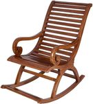 VeLivings Solid Sheesham Wood Rocking Chair for Home Living Room and Outdoor Lounge | Wooden Rocking Chair for Adults | Armchair | Lawn Chairs (Honey Brown Finish)