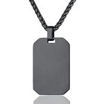 Black Chain Necklace for Men Gifts Stainless Steel Mens Black Necklace Dog Tag Necklace