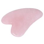 Loveliome Rose Quartz 1 Scraping Facial Massage Tools, Natural Rose Quartz Aventurine Guasha Stone Board For Spa Acupuncture Therapy Trigger Point Treatment (Rose Quartz 1)