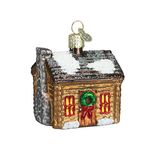 Old World Christmas Log Cabin Glass Blown Ornament