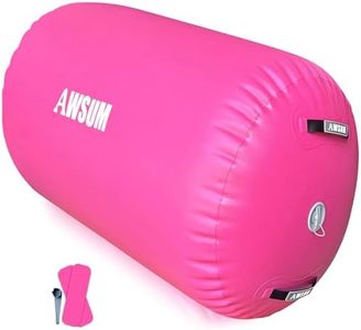 AWSUM Air Roller Gymnastics Barrel Inflatable Tumbling Mat Back Handspring Trainer for Octagon Mat Gym Home Gymnastics Equipment 1 PCS，No Electric Pump