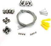 LUXRITE Slim Frame LED Edge Light Suspension Kit, Suspension Cable for 2x2 Edge Light Panels, Braided Cables and Mounting Hardware