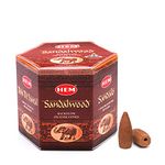 Hem Sandalwood Backflow Incense Cones | Long-Lasting Aroma for Positivity, Stress Relief, and Air Purification | Ideal for Cleansing and Enhancing Atmosphere | Gift Set | Pack of 40 Cones