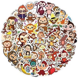 Bric dodo 60 Packs Monkey Stickers Water Bottles Laptop Phone Motorcycle Computer Guitar Skateboard Hydroflasks Monkey Vinyl Sticker Waterproof Aesthetic Trendy Decals for Teens Girls Adults