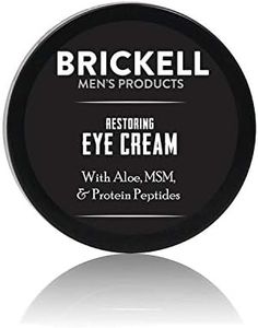 Brickell Men's Restoring Under Eye Cream for Men, Natural and Organic Anti Aging Eye Balm To Reduce Puffiness, Wrinkles, Dark Circles, Crows Feet and Under Eye Bags, 0.5 Ounce, Unscented